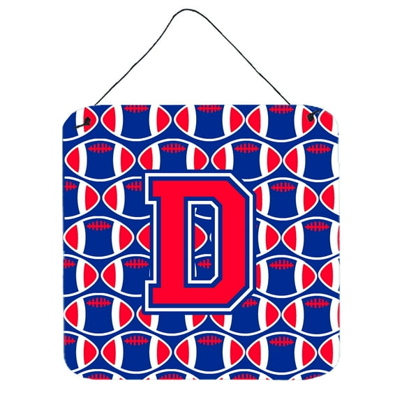 Letter D Football Harvard Crimson and Yale Blue Wall or Door Hanging Prints