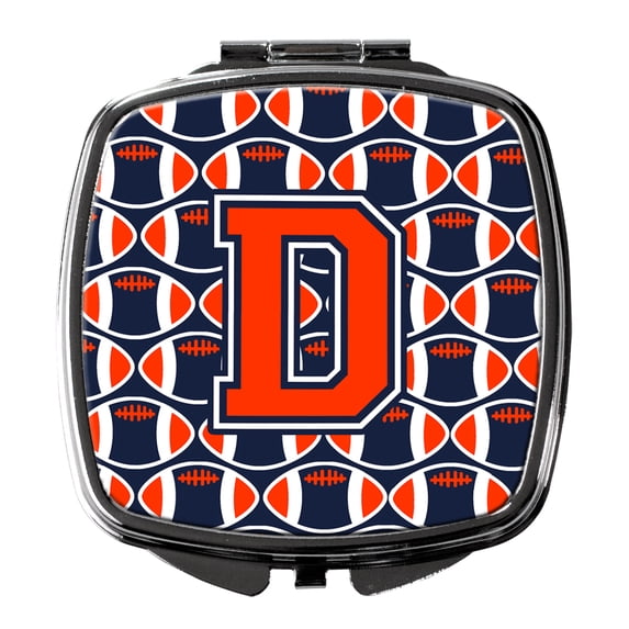 Letter D Football Orange Blue and white Compact Mirror CJ1066-DSCM