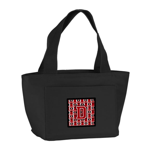 Letter D Football Red Black and White Lunch Bag