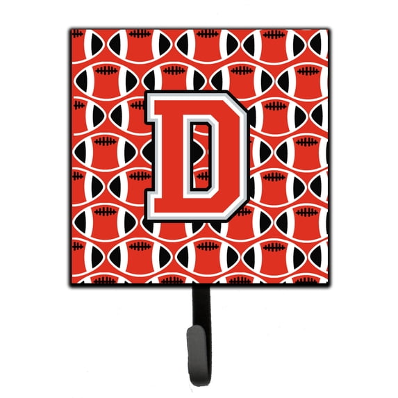 Letter D Football Scarlet and Grey Leash or Key Holder