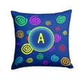 thumbnail image 1 of Letter D Initial Monogram - Blue Swirls Fabric Decorative Pillow, 1 of 7