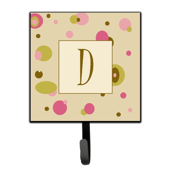 Letter D Initial Monogram - Tan Dots Leash or Key Holder