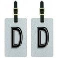 thumbnail image 1 of Letter D Initial Sprinkles Black White Luggage Tags Suitcase ID, Set of 2, 1 of 1