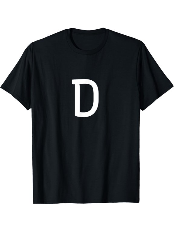 Letter D - Minimal Capital Alphabet To Spell Words Or Names T-Shirt men and women can wear, black, white, gifts