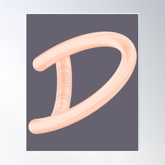 Letter D, Monogram D Poster Wall Art, Modern Wall Decor, 8x12 UNFRAMED