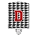 thumbnail image 1 of Letter D Monogram - Houndstooth Black Ceramic Night Light, 1 of 1