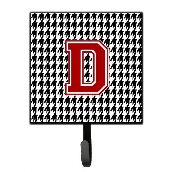 Letter D Monogram - Houndstooth Black Leash or Key Holder