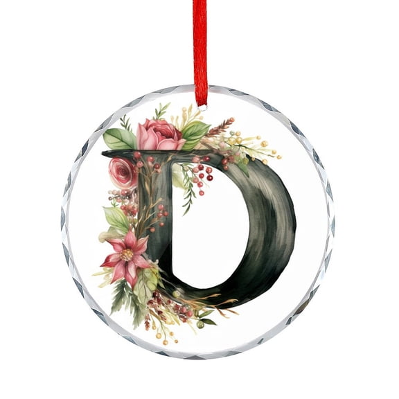 Letter D Monogram Letter Watercolor Ornament Personalized Gift Monogram Christmas Decorative Hanging Ornaments Unique Gift Idea
