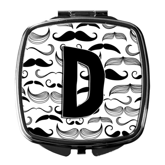 Letter D Moustache Initial Compact Mirror