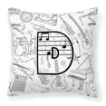 thumbnail image 1 of Letter D Musical Note Letters Fabric Decorative Pillow, 1 of 4