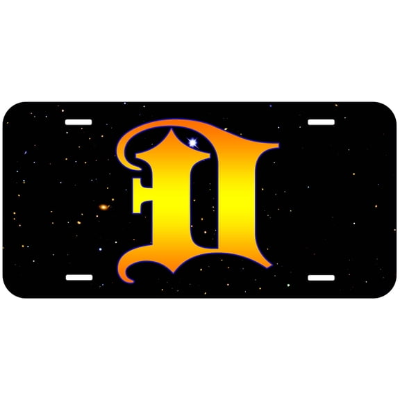 Letter D Novelty Car Auto License Plate