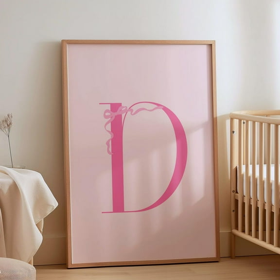 Letter D Poster, D Initial, Big Letters For Wall, Alphabet Letter Art, Letters For Nursery, Pink Wall Art, Pastel Poster, Teen Room Decor Wall Art, Modern Wall Decor, 8x12 UNFRAMED