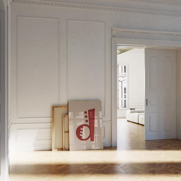 Letter D Print Red,Beige Initial Wall Art Alphabet Print Letter For ,Dorm,Collage Room Home Decor #2916, 16x24 UNFRAMED