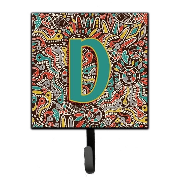 Letter D Retro Tribal Alphabet Initial Leash or Key Holder