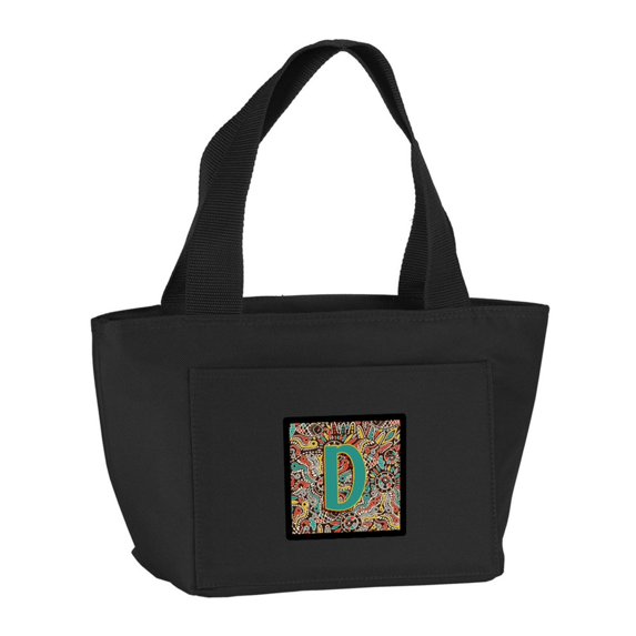 Letter D Retro Tribal Alphabet Initial Lunch Bag