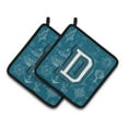 thumbnail image 1 of Letter D Sea Doodles Initial Alphabet Pair of Pot Holders - 7.5 x 3 x 7.5 in., 1 of 1