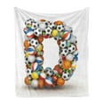 thumbnail image 1 of Letter D Soft Flannel Fleece Blanket, Typescript in Sports Inspired Style Fun Game Match Play Kids Boys Children Design, Cozy Plush for Indoor and Outdoor Use, 60" x 80", Multicolor, by Ambesonne, 1 of 6