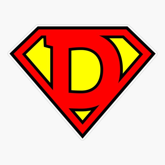 Letter D Super Initial Alphabet Bold Typography Design Sticker