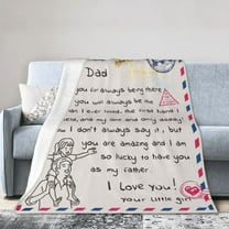 A Letter To My Dad Blanket Gifts For Kids Adults - Lightweight Throw Blanket For Bedroom Living Room Decor Soft Fuzzy Fleece Cozy Plush Bed Couch 40"X30"
