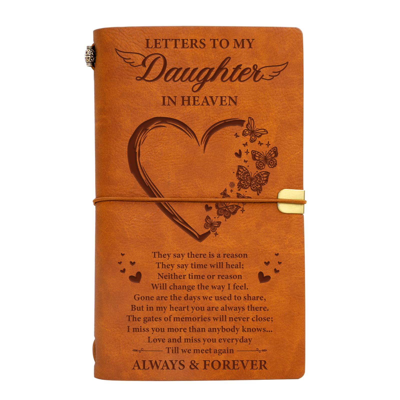 Letter to Daughter in Heaven Leather Journal,Memorial Gifts,Sympathy