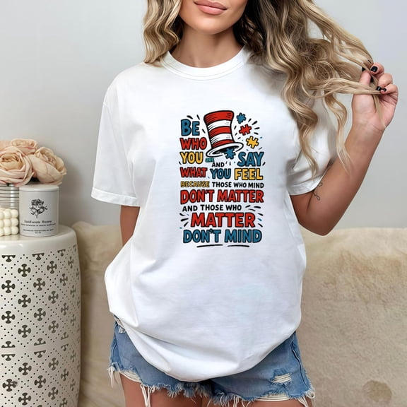 Letter Design Graphic Tees Vintage Style Tops Soft Cotton Comfort Short Sleeve Round Neck White S-5XL