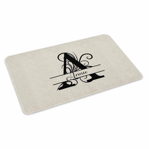 Letter A Doormat Outdoor Entrance 24"x36", Monogram Words Absorb Moisture Dirt Door Mats, Non-Slip Rubber Backing Floor Mats Indoor, Low-Profile Front Door Rugs