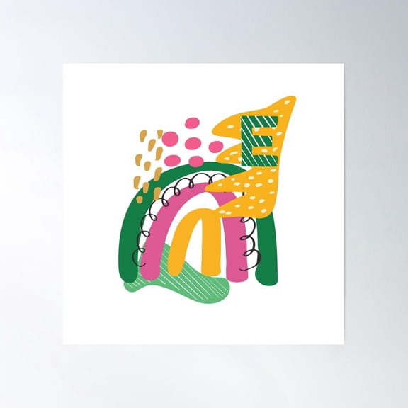 Letter E Abstract Art Poster Wall Art, Modern Wall Decor For Living Room Bedroom, 24x24 UNFRAMED