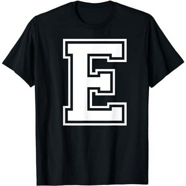Letter E Capital Alphabet College Varsity Monogram Club T-Shirt