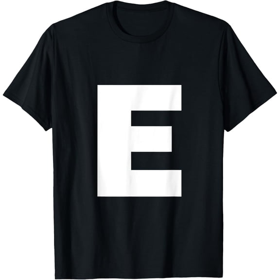 Letter E Capital Alphabet Monogram Initial T-Shirt