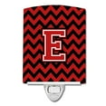 thumbnail image 1 of Letter E Chevron Black & Red Ceramic Night Light, 1 of 1