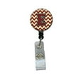 thumbnail image 1 of Letter E Chevron Maroon & Gold Retractable Badge Reel, 1 of 1
