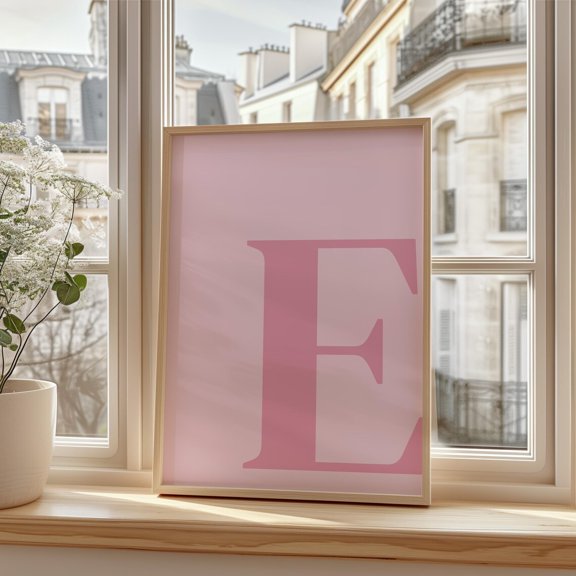 Letter E E Initial Big Letters For Wall Alphabet Nursery Pink Capital Pastel