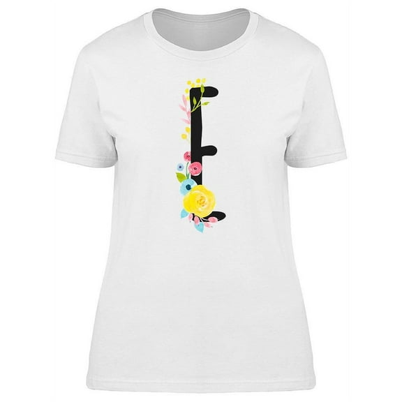 Letter E Floral Ornament Tee Women's -Image by Shutterstock