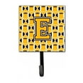 thumbnail image 1 of Letter E Football Black, Old Gold & White Leash or Key Holder, 1 of 1