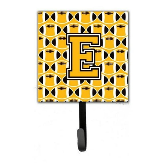 Letter E Football Black, Old Gold & White Leash or Key Holder