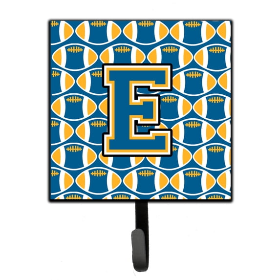 Letter E Football Blue and Gold Leash or Key Holder