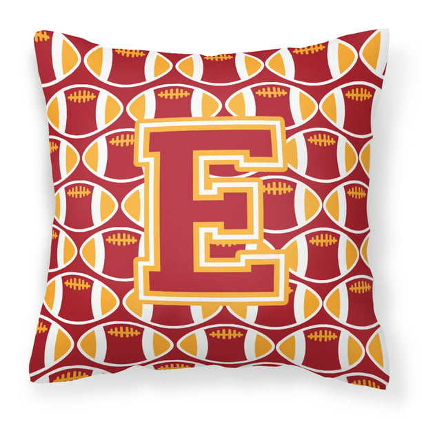Letter E Football Cardinal and Gold Fabric Decorative Pillow - Walmart.com