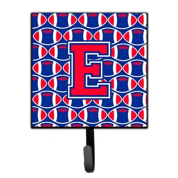 Letter E Football Harvard Crimson and Yale Blue Leash or Key Holder