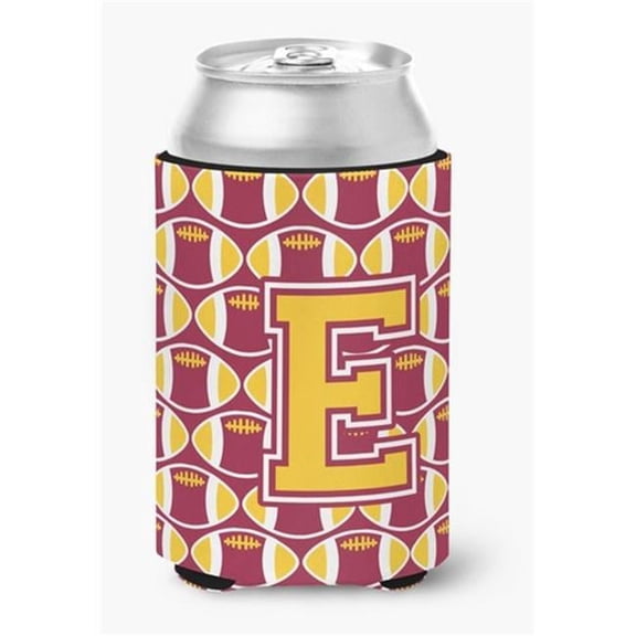 Letter E Football Maroon & Gold Can or Bottle Hugger