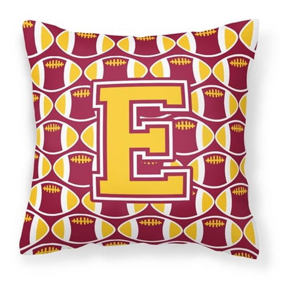 Letter E Football Maroon & Gold Fabric Decorative Pillow - Maroon & Gold - 14in. H x 3in. W x 14in. L