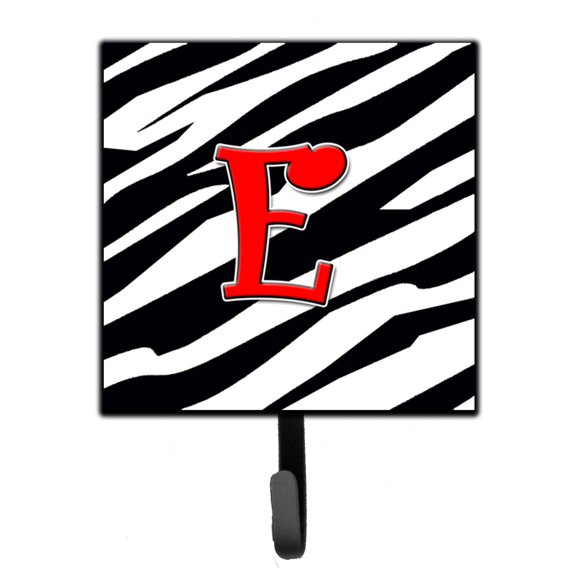 Letter E Initial Monogram - Zebra Red Leash or Key Holder