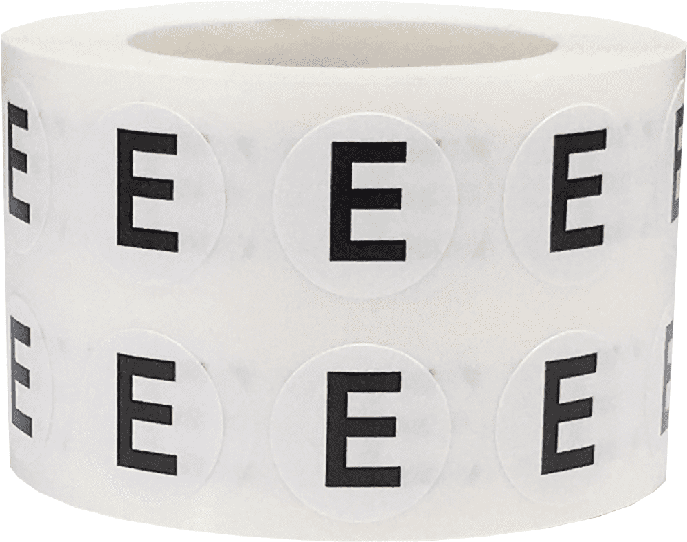Letter E Inventory Labels .5 Inch Round Circle Dots 1,000 Adhesive ...