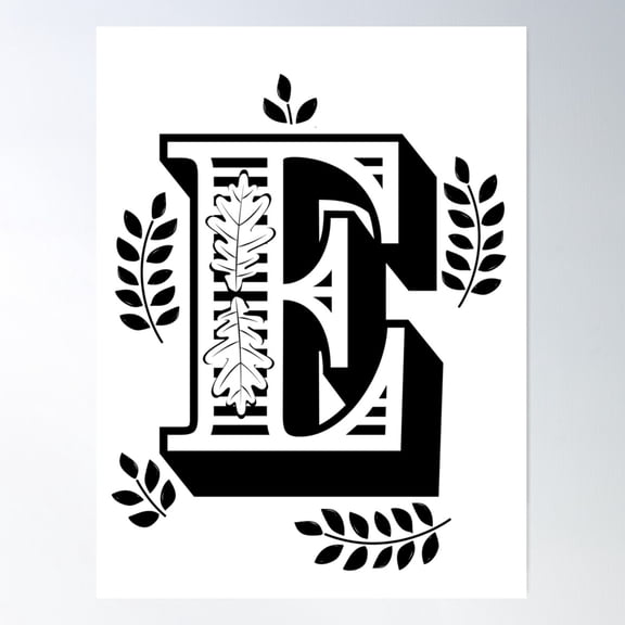 Letter E | Lettering | Letters | Alphabet Poster Wall Art, Modern Wall Decor For Living Room Bedroom, 8x12 UNFRAMED