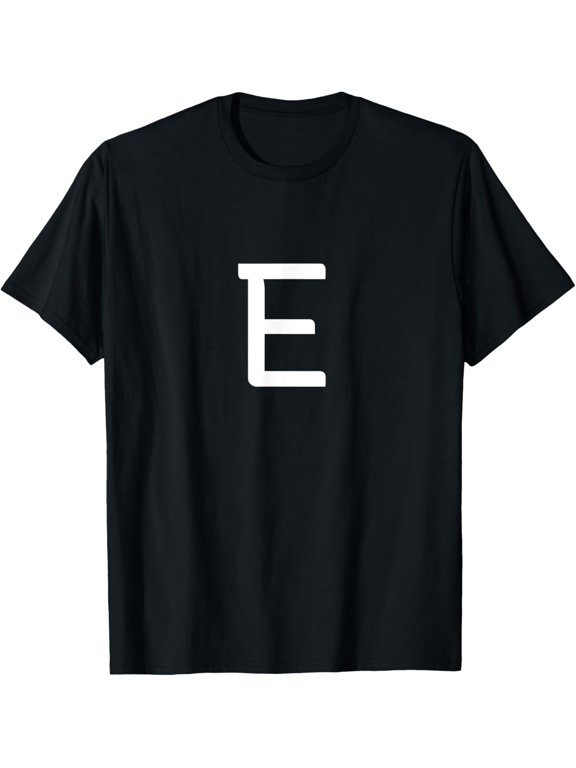 Letter E - Minimal Capital Alphabet To Spell Words Or Names T-Shirt men and women can wear, black, white, gifts