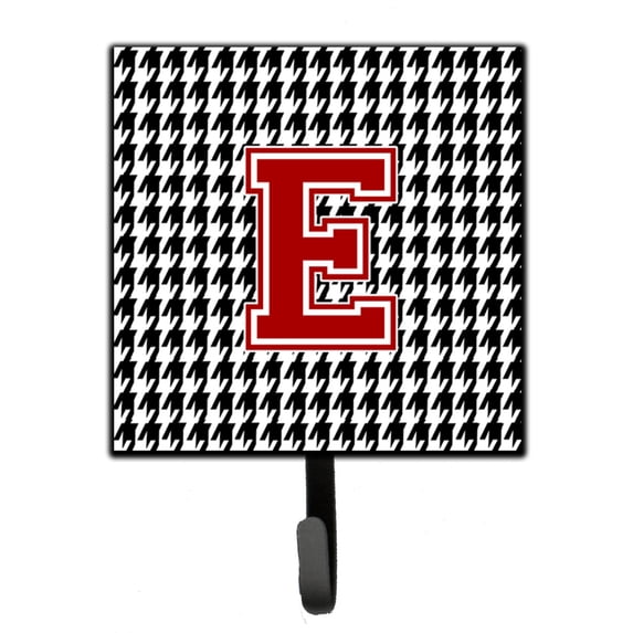 Letter E Monogram - Houndstooth Black Leash or Key Holder