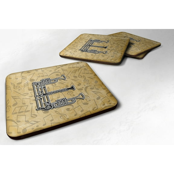 Letter E Musical Instrument Alphabet Foam Coaster Set of 4