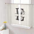 thumbnail image 1 of Letter E Semi Sheer Window Curtains 45 Inches Long, Monogram Words Rod Pocket Voile Silky Chiffon Curtain Light Filtering Drapes for Living Room, Kitchen, Bedroom, 52"x45", 2 Panels, 1 of 9