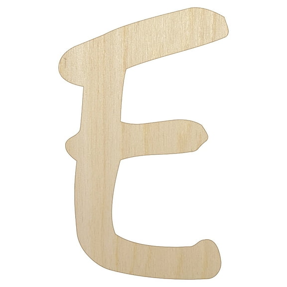 Letter E Uppercase Felt Marker Font Wood Shape Unfinished Piece Cutout Craft DIY Projects - 4.70 Inch Size - 1/8 Inch Thick