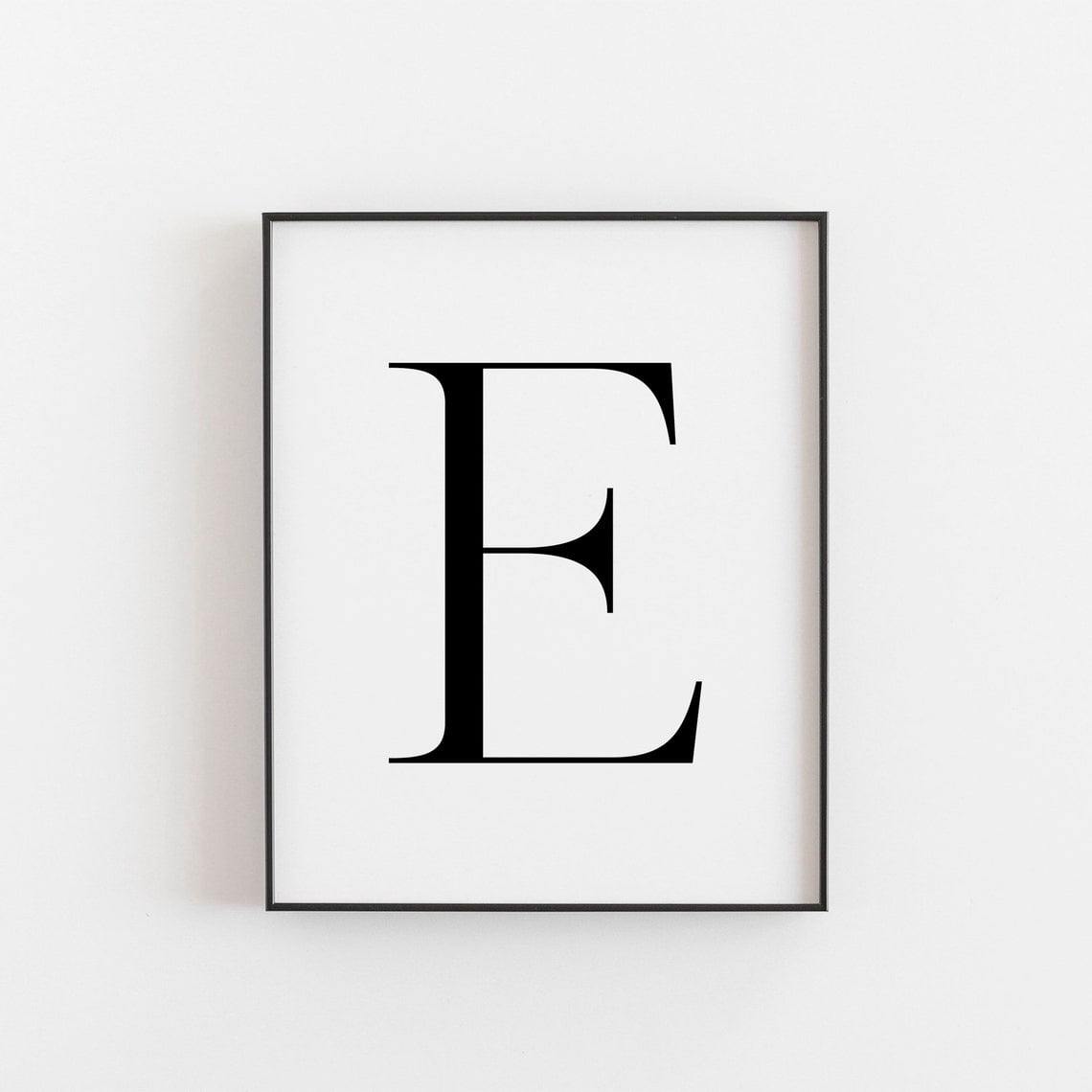 Signature Leter E Letter E Wall Art Print, Modern Monogram Initial Nursery Decor ...