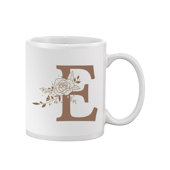 Letter E With Floral Designs Mug Unisex's -Image by Shutterstock
